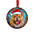 Chow Chow in Santa Hat Suncatcher Decoration